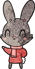 cute cartoon rabbit wearing clothes
