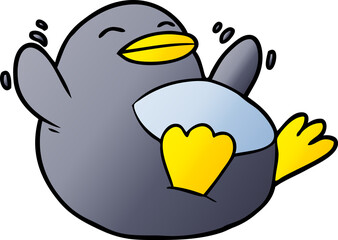 happy cartoon penguin