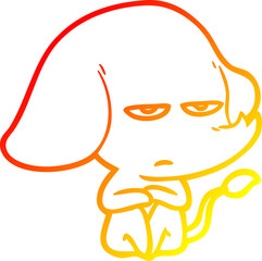 Obraz premium warm gradient line drawing of a annoyed cartoon elephant