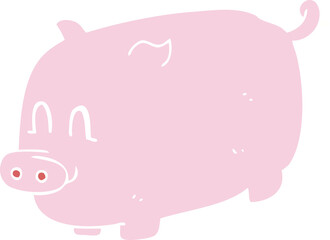 flat color illustration of pig