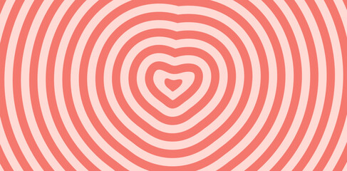 Striped abstract background with hearts. Design for decor for valentine's day.Vector illustration. Pink texture.
