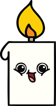 cute cartoon of a lit candle