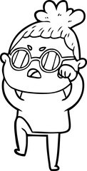 cartoon annoyed woman