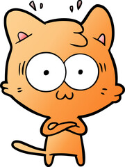 cartoon surprised cat