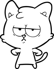 bored cartoon cat