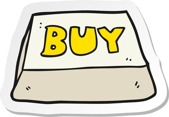 sticker of a cartoon computer key buy symbol