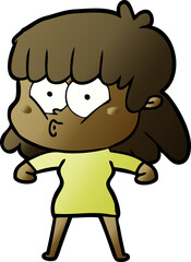 cartoon whistling girl