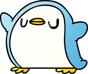 gradient cartoon illustration kawaii of a cute penguin