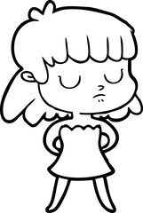 cartoon indifferent woman