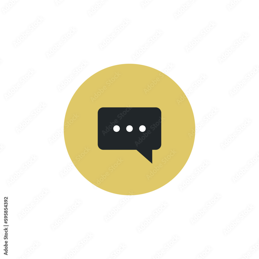 Canvas Prints chat vector icon in yellow circle