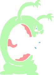 flat color illustration cartoon monster