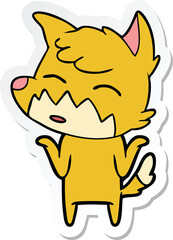 sticker of a cartoon fox