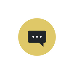 Chat vector icon in yellow circle