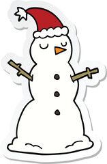sticker of a cartoon snowman