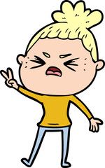 cartoon angry woman