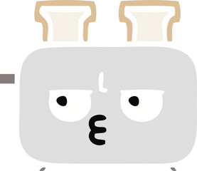 flat color retro cartoon of a of a toaster