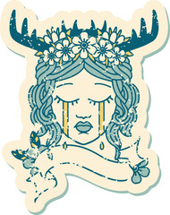 Retro Tattoo Style human druid