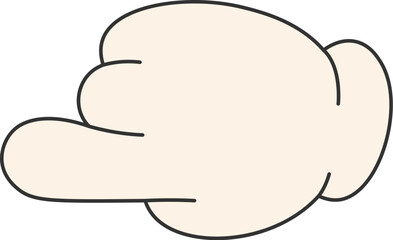 Cartoon Hand Indicates Direction