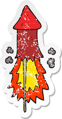 distressed sticker of a cartoon firework