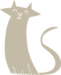 flat color illustration of cat