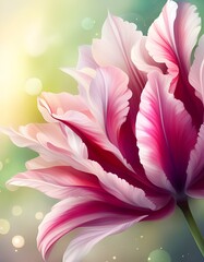 Beautiful colorful tulip in spring with copy space