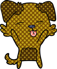 cartoon dog sticking out tongue