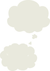 cartoon cloud with thought bubble in retro style