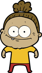 cartoon happy old woman