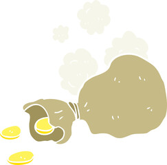 flat color illustration of bag of money