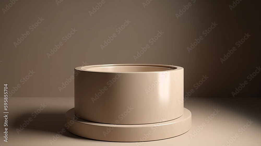 Poster Podium abstract studio room with geometric platform for mockup display minimalistic wall scene for products showcase, Promotion display Generative AI