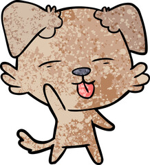 cartoon dog sticking out tongue