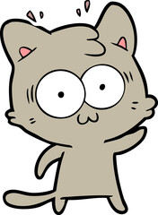 Fototapeta premium cartoon surprised cat