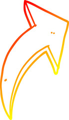 warm gradient line drawing of a cartoon pointing arrow
