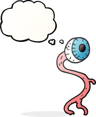 gross freehand drawn thought bubble cartoon eyeball