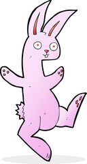 funny cartoon pink rabbit