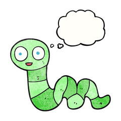 freehand drawn thought bubble textured cartoon snake