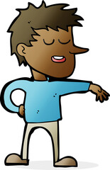 cartoon man making dismissive gesture