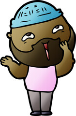 cartoon happy bearded man
