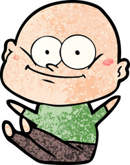 cartoon bald man staring