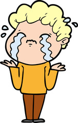 cartoon man crying