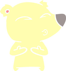 flat color style cartoon whistling bear