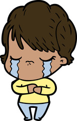 cartoon woman crying