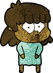 cartoon whistling girl