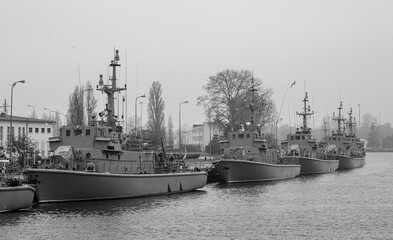 the military warship in the harbor 01