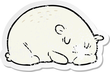 distressed sticker of a cartoon polar bear