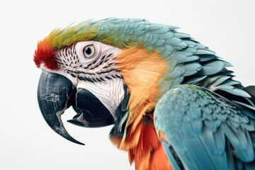 Fototapeta premium Parrot bird isolated on white background generative ai.