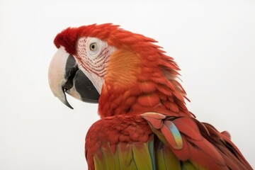 Parrot bird isolated on white background generative ai.