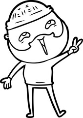 cartoon happy bearded man