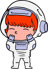 cartoon curious astronaut