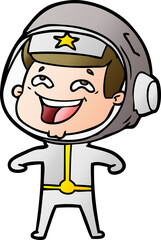 cartoon laughing astronaut